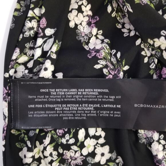 BCBGMaxAzria Floral Shift Dress Faux Leather Trim - Picture 5 of 9